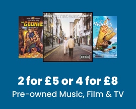 2 for £5 or 4 for £8 on Pre-Owned Media